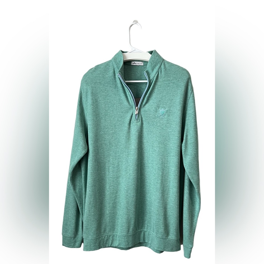 Peter Millar Crown Comfort Green Quarter Zip Pullover Men’s L Golf